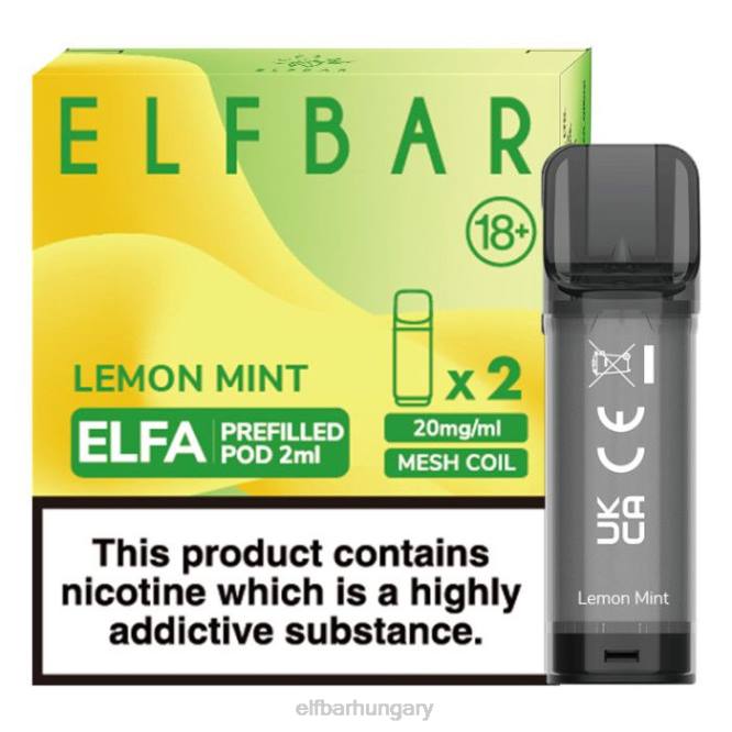 elfbar elfa előretöltött hüvely - 2 ml - 20 mg (2 csomag) citrommenta RFJP110