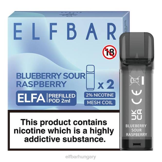 elfbar elfa előretöltött hüvely - 2 ml - 20 mg (2 csomag) áfonyás savanyú málna RFJP114